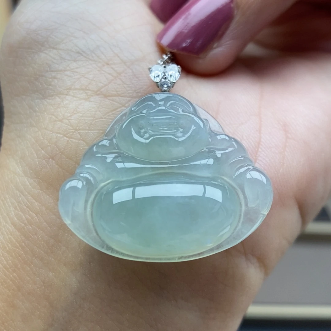 翡翠18K金镶嵌颈饰吊坠60