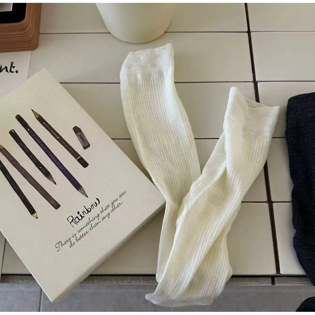 新款时尚百搭简约气质休闲纯色长筒袜NY2606