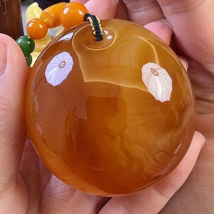 蜜蜡颈饰未镶嵌桃***开蜜蜡