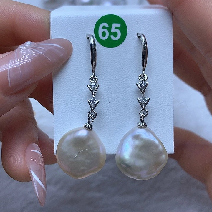 淡水珍珠耳饰银S925镶嵌