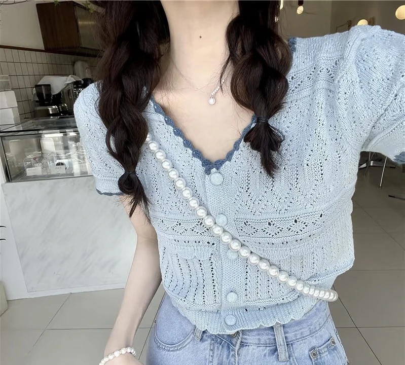 直播专用链接，尾货孤品辣妹针织衫上衣短袖，NO退NO换