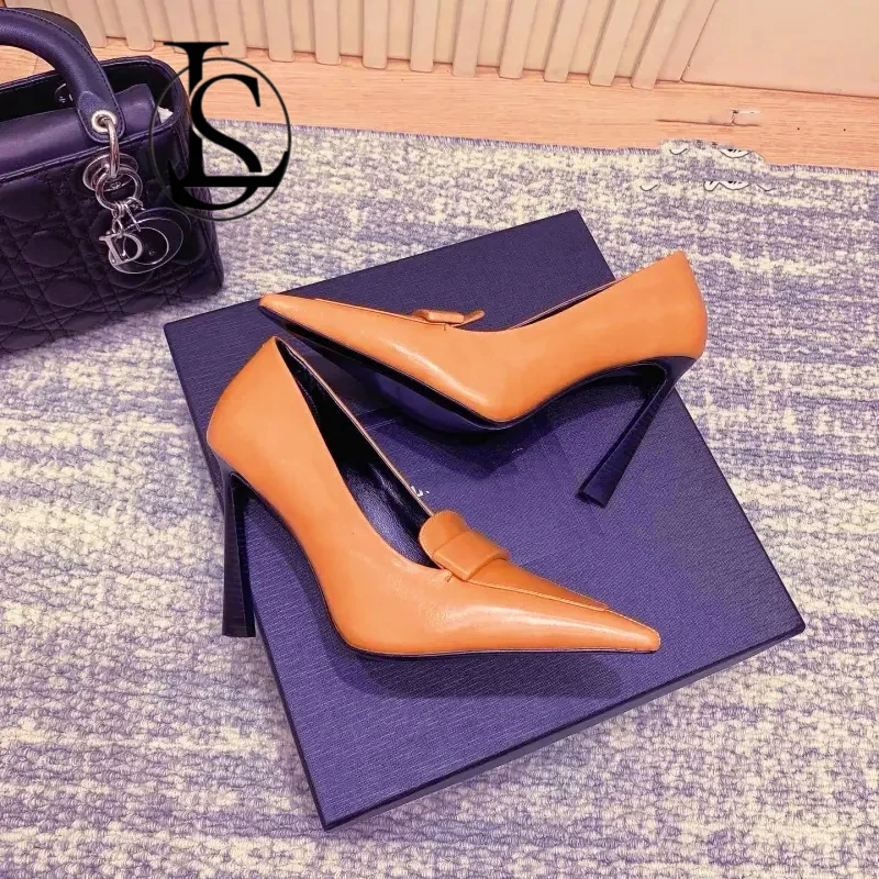 2025春季新款女士黑色方头高跟鞋细跟单鞋职业娘气质百搭小皮鞋子