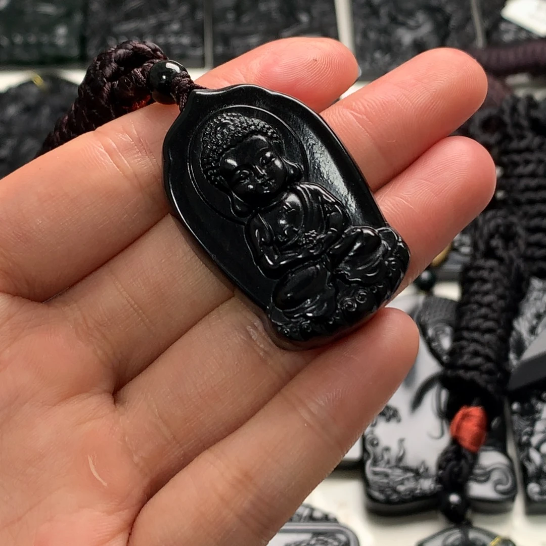 翡翠未镶嵌颈饰天然a货钢琴黑挂件