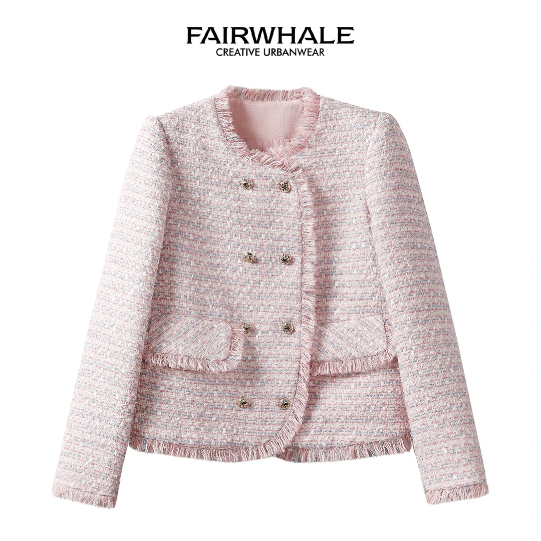 马克华菲女装法式小香风长袖开衫外套 F34014AS017 ZY