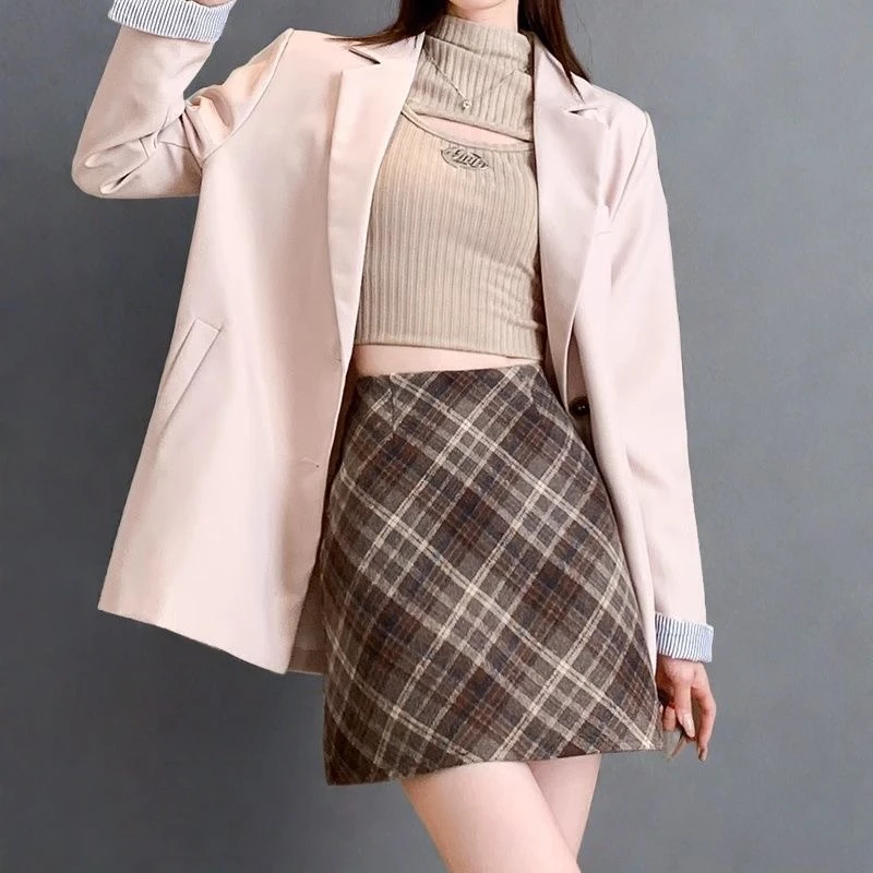 【中发白】秋冬款毛呢短裙