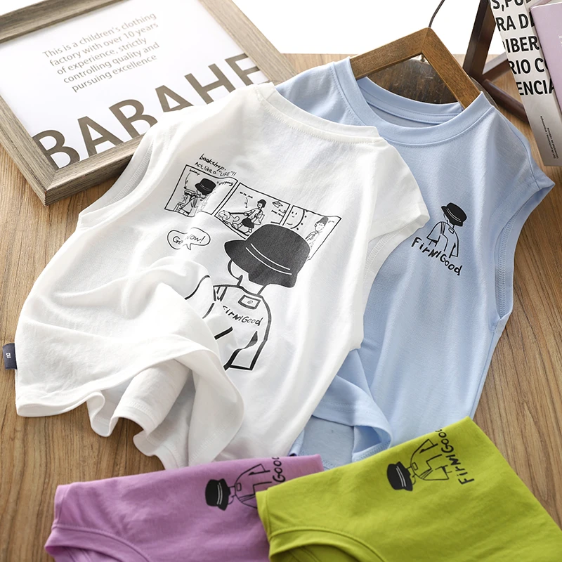 男童无袖背心2025夏装新款儿童薄款无肩袖衣服卡通童装清凉衣服潮