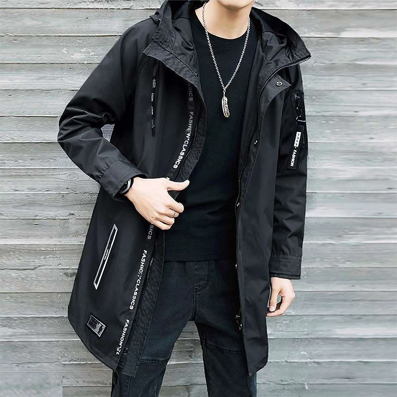 FAVMARTHA胖子外套男春秋宽松帅气百搭薄款加肥加大码风衣男韩版