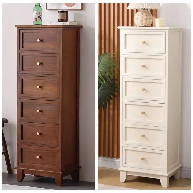 实木五斗柜客厅边角柜抽屉储物柜卫生间床头柜收纳迷你木质窄小柜
