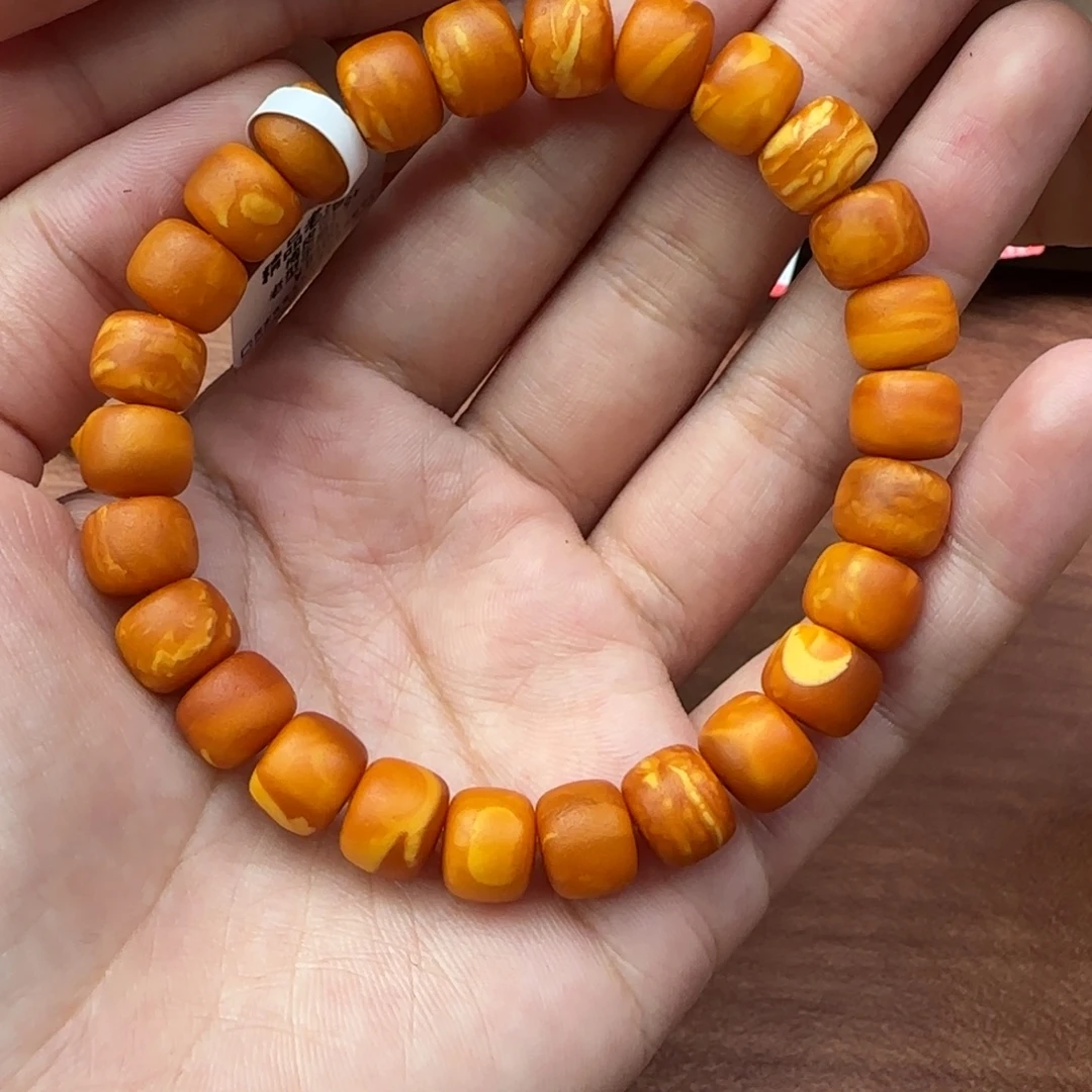 糖****手链琥珀未镶嵌蜜蜡手串9m