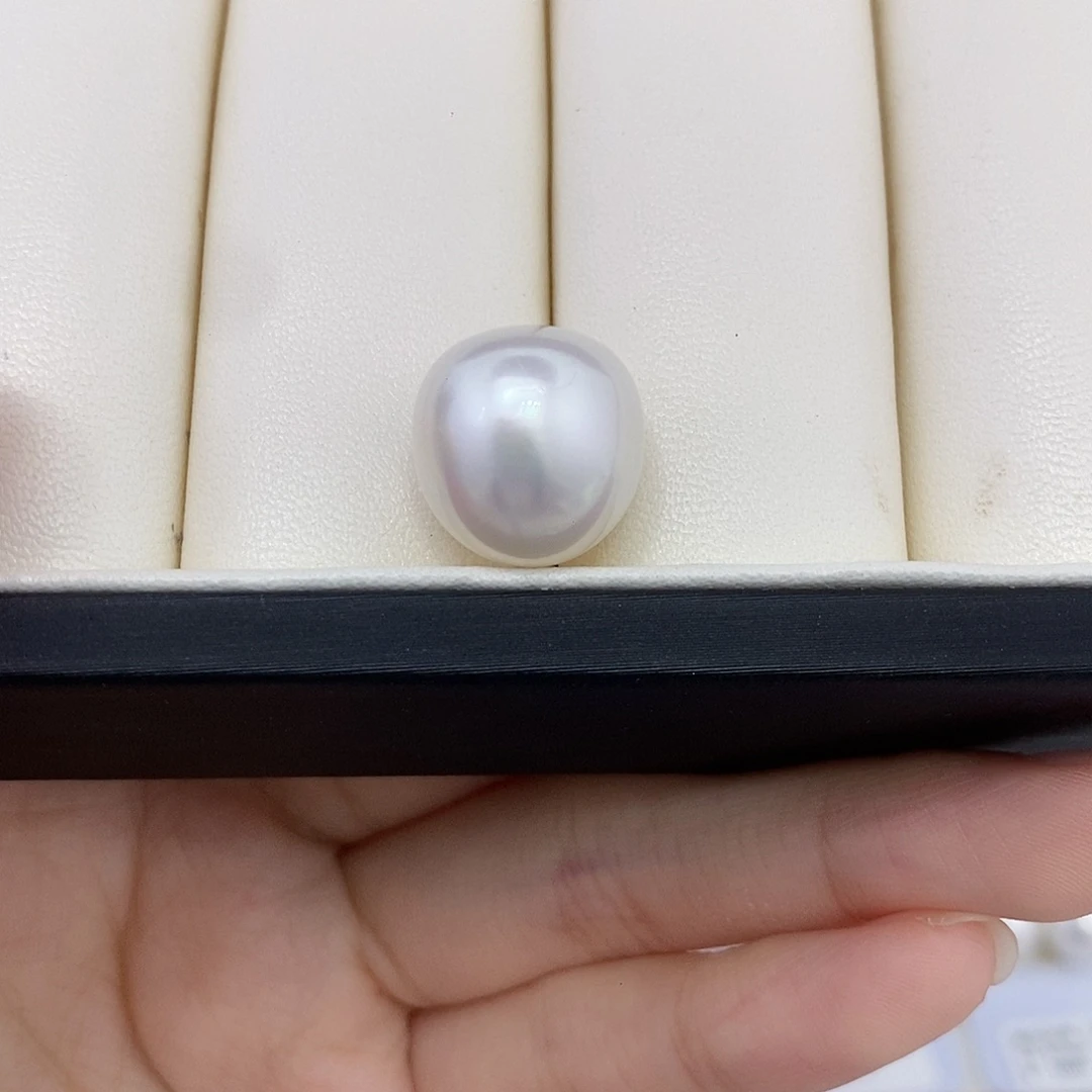未镶嵌耳饰海水珍珠14mm澳白裸珠
