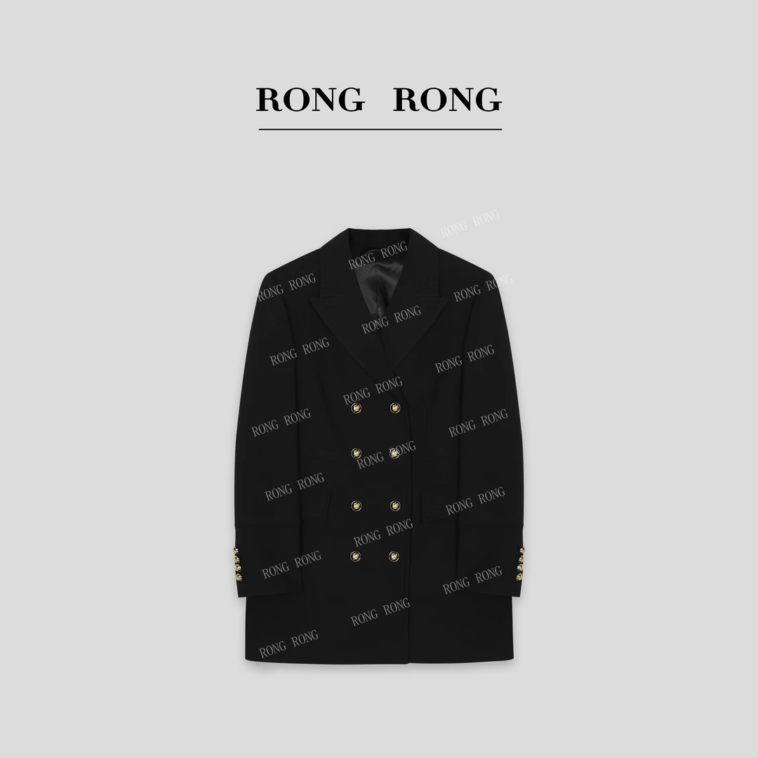 溶溶【年度西装】RONGRONG 翻领高定双排扣廓形西装外套NARA-WJK128