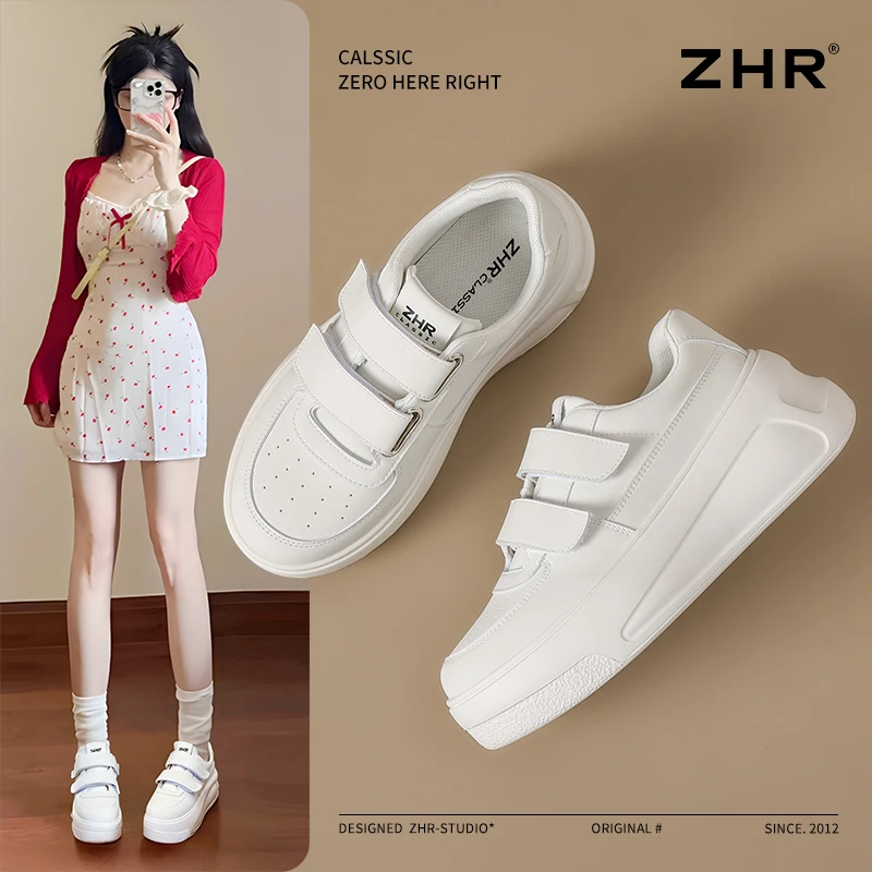 ZHR则则厚底小白鞋2025春季新款轻便休闲女鞋透气板鞋百搭运动鞋