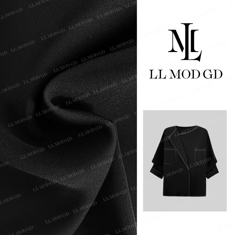 欧洲站 暗黑系T恤2024夏小众设计师领时尚上衣 YL-252011