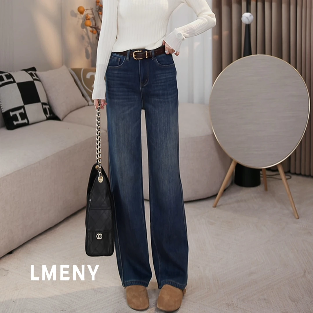 LMENY“招牌牛仔”一条过冬！三线工艺奥利绒加绒窄版直筒裤25DK010