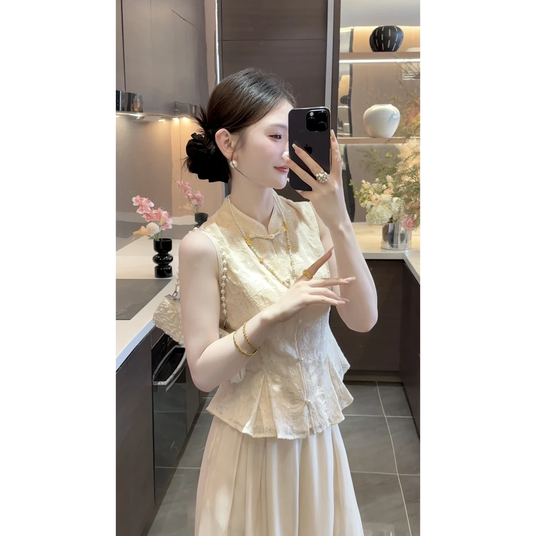 【周粥】【意中人】2025新款夏季重工亮片刺绣上衣预JJC5SY3611