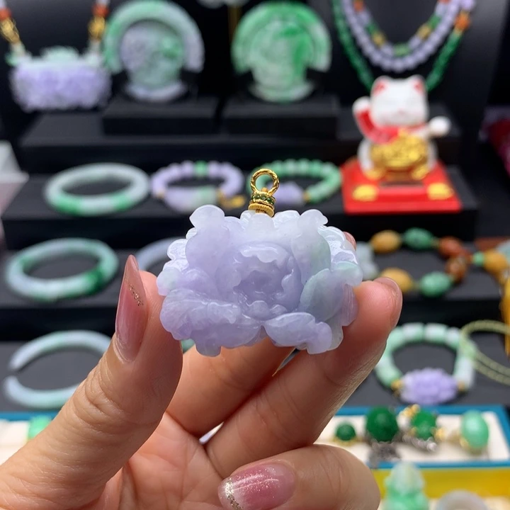 颈饰未镶嵌翡翠紫翡花