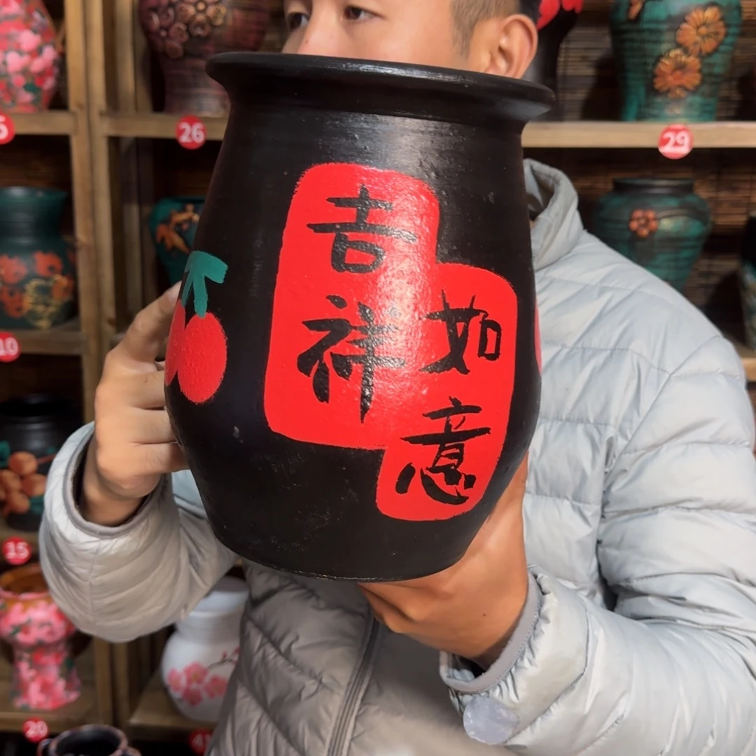 红陶浮雕花盆炸炸炸炸