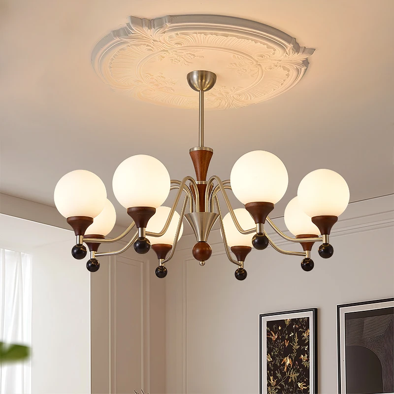 法式中古风客厅吊灯2025新款高级感美式复古大厅护眼餐厅主卧室灯