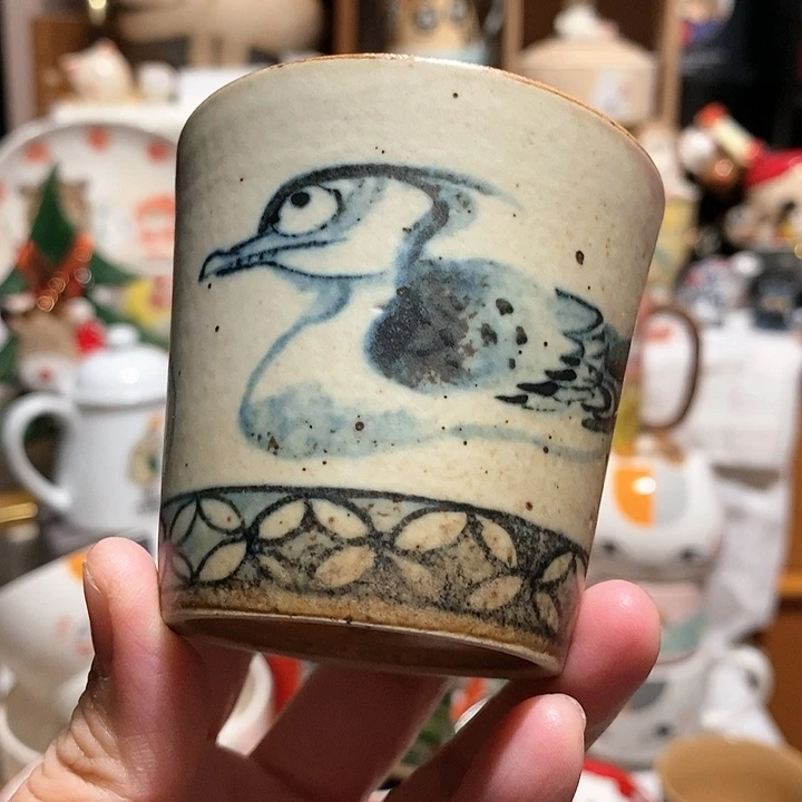 见青鸭子猪口杯手握杯