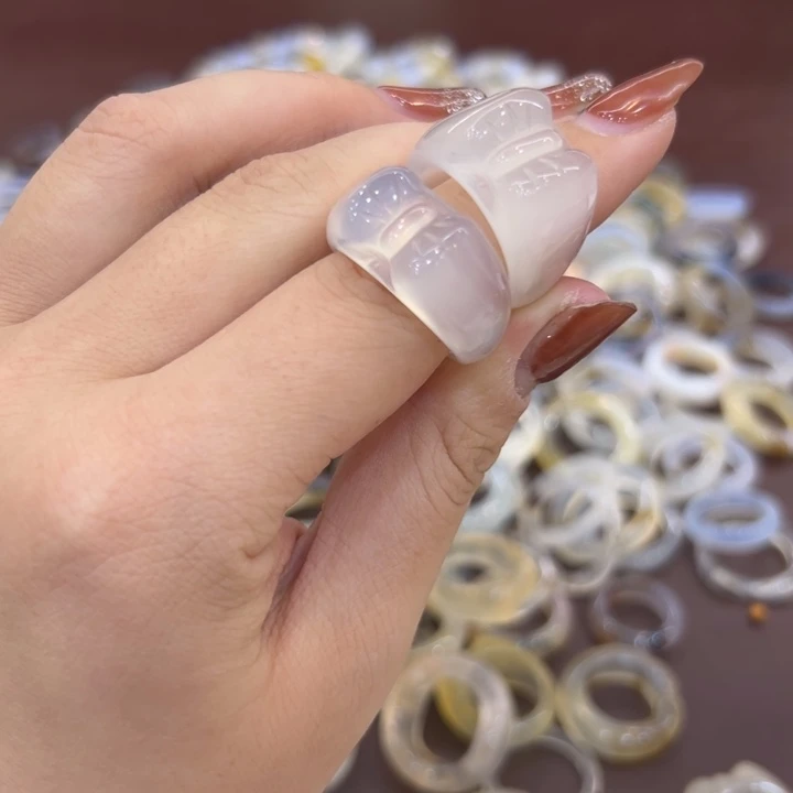 玛瑙/玉髓合金戒指5港18