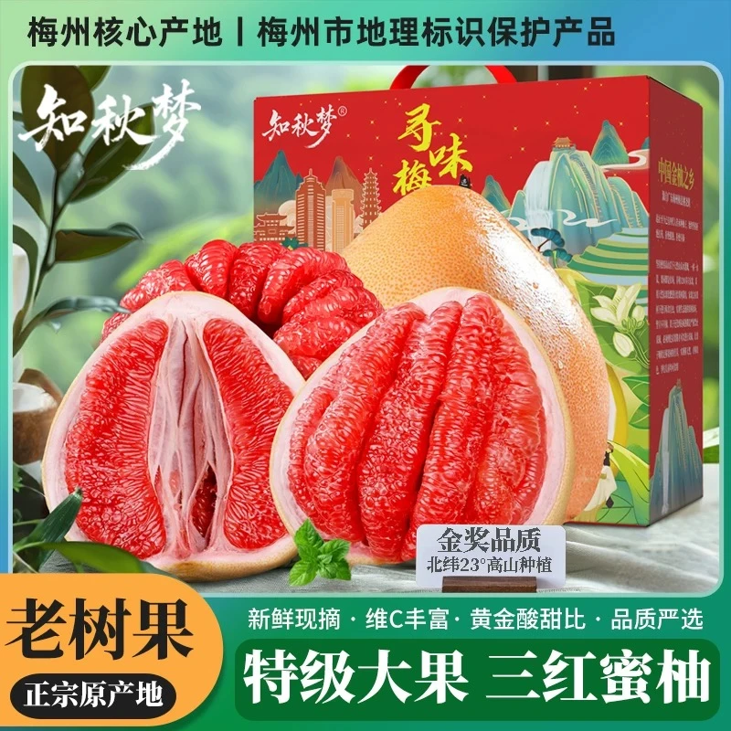 【顺丰包邮】梅州正宗三红肉蜜柚子红心现摘现发中秋新鲜孕妇水果
