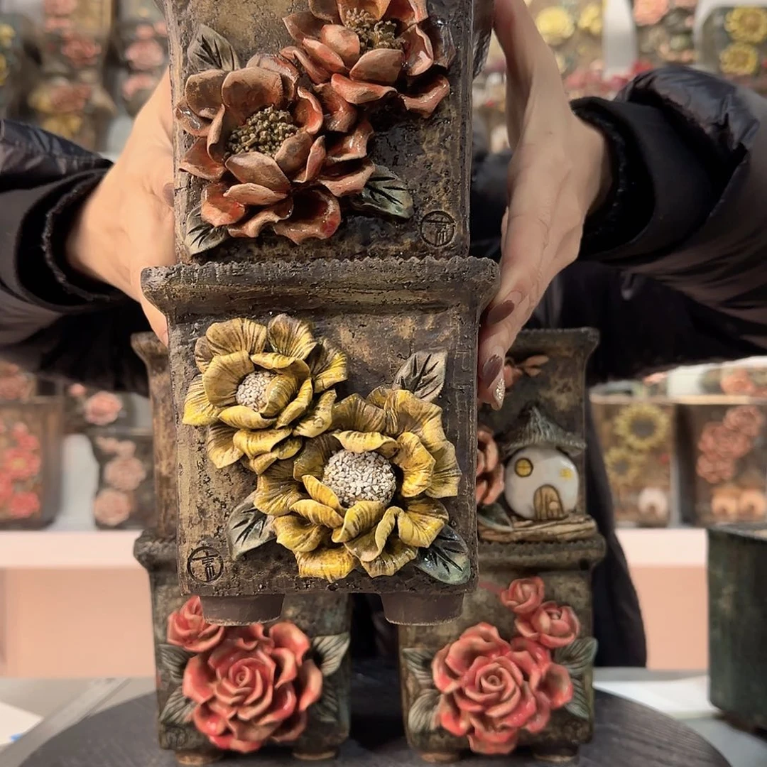 红陶黃***丶青默花器花盆
