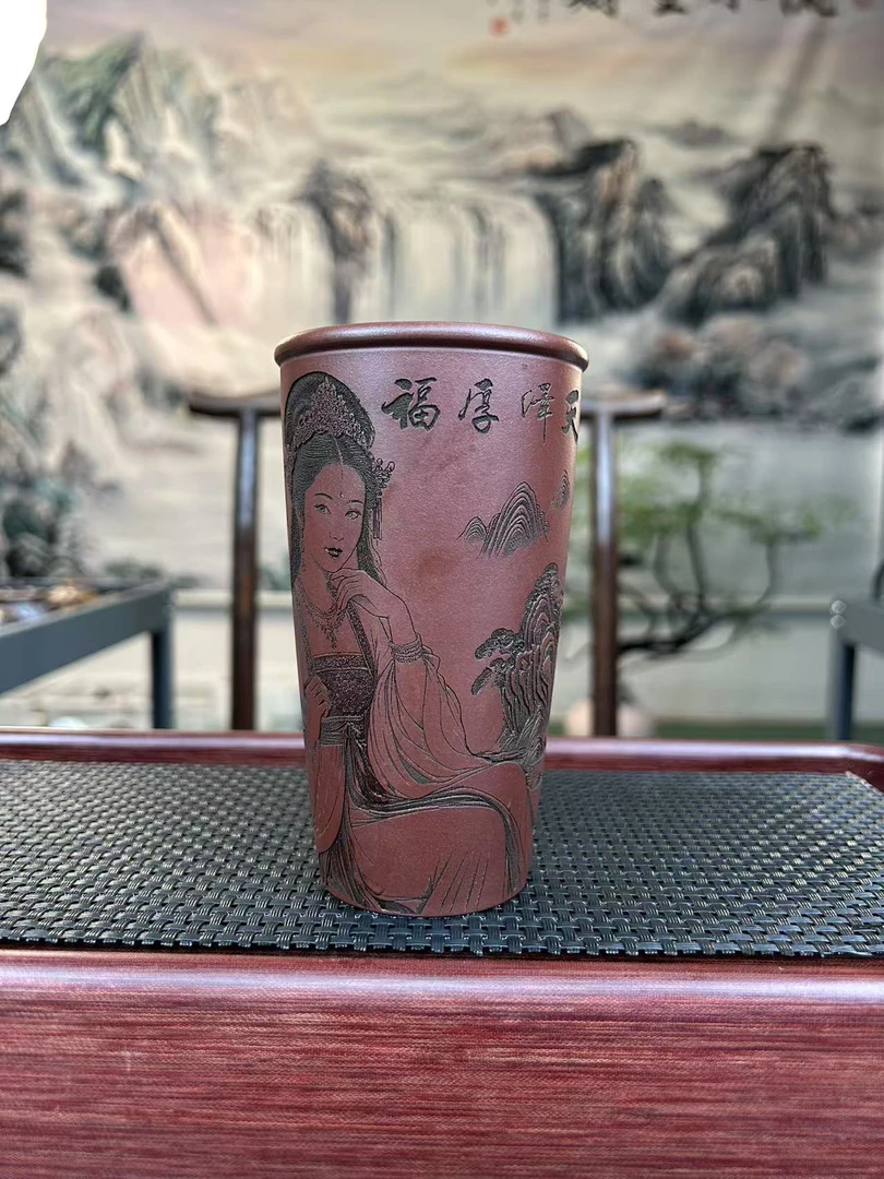宜兴原矿紫砂手工制作功夫茶具天泽厚福主人杯可乐杯
