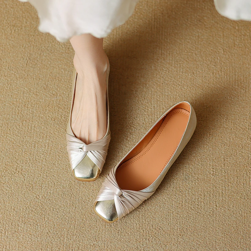 2025新款爆款方头优雅舒适一脚蹬浅口气质时尚淑女单鞋子法式女鞋