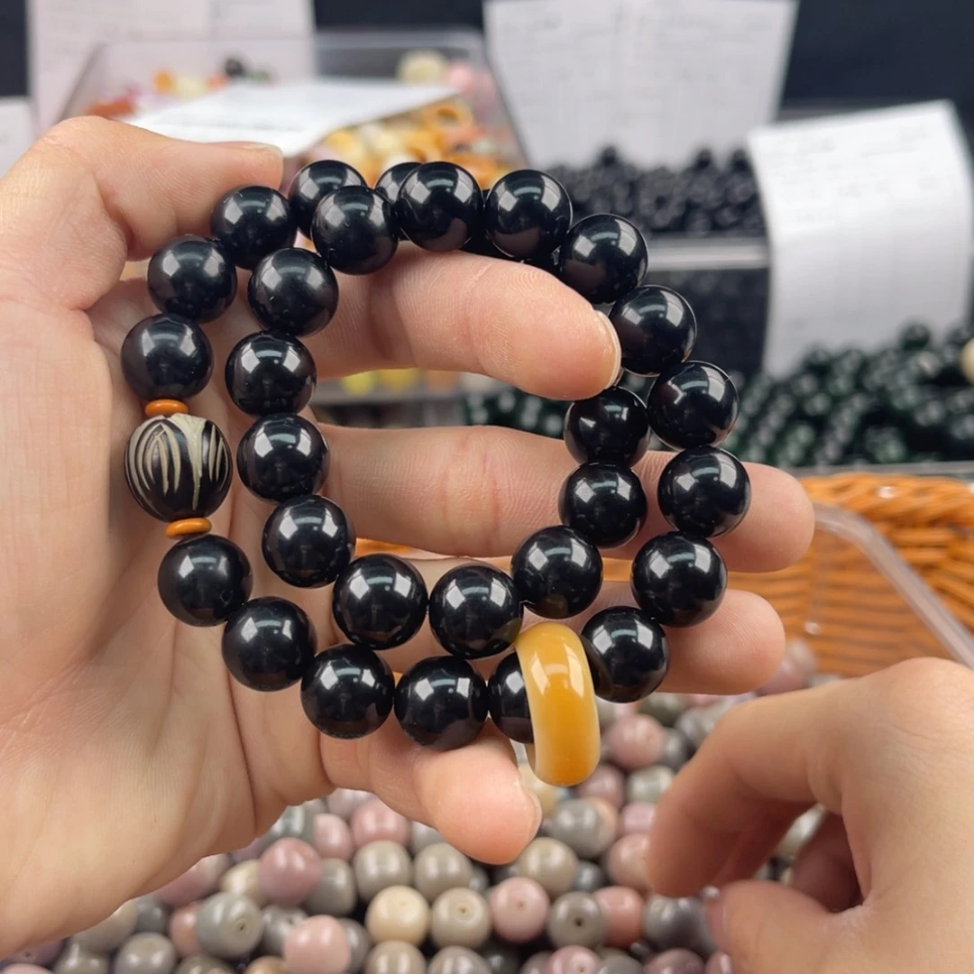 白玉菩提吊坠q 12mm/100+20/黑金