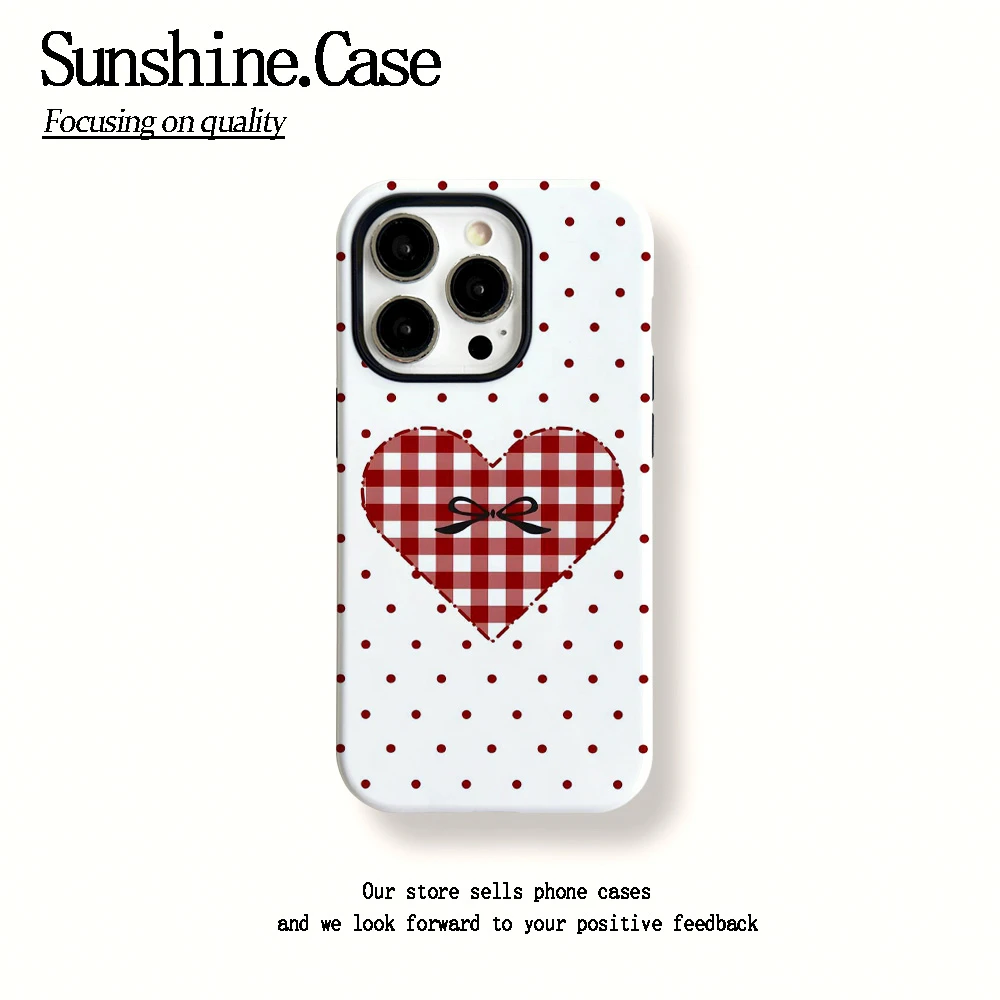 菲林二合一适用苹果华为vivo小米oppo手机壳爱心蝴蝶结15PRO/14