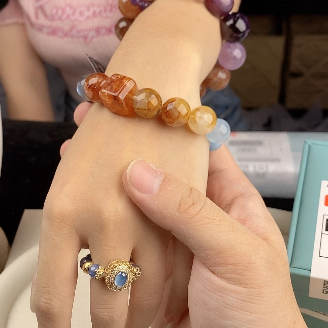 银S925镀金镶嵌手链水晶