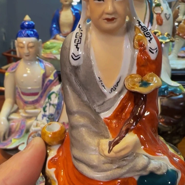 林*烔15厘米无语佛手工制作