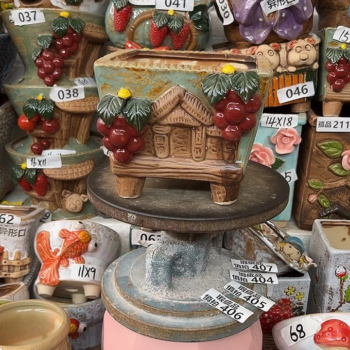 紫砂花盆粗陶材质多肉花盆