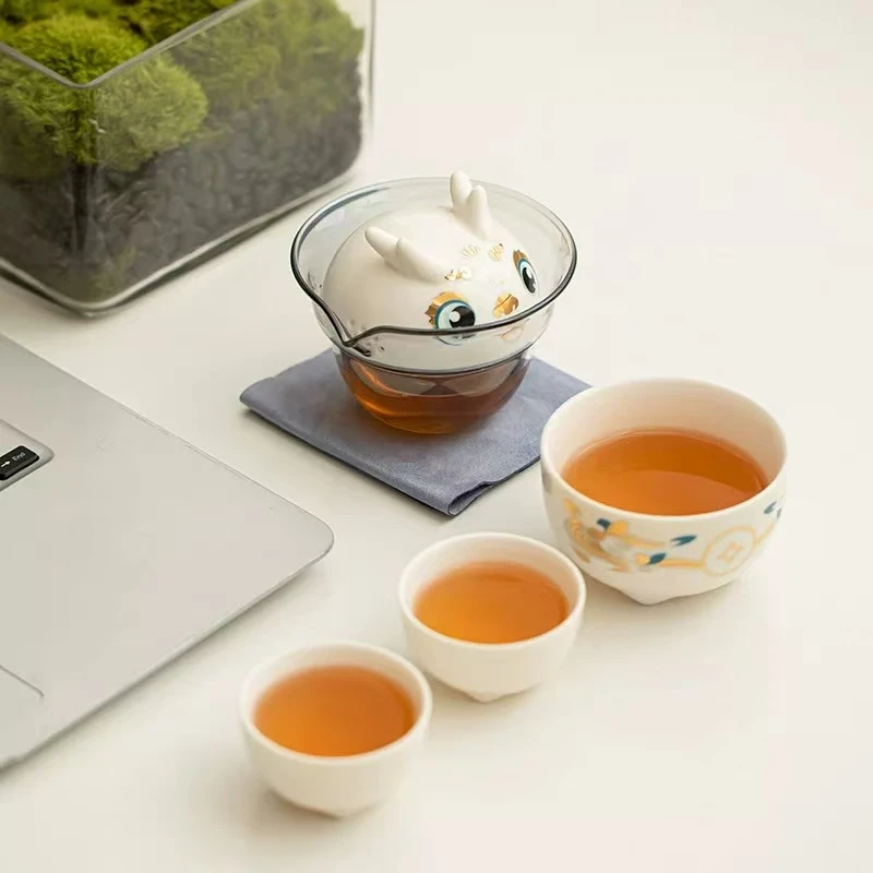 文创 小龙人 一壶三杯户外便携式家用旅行茶具115