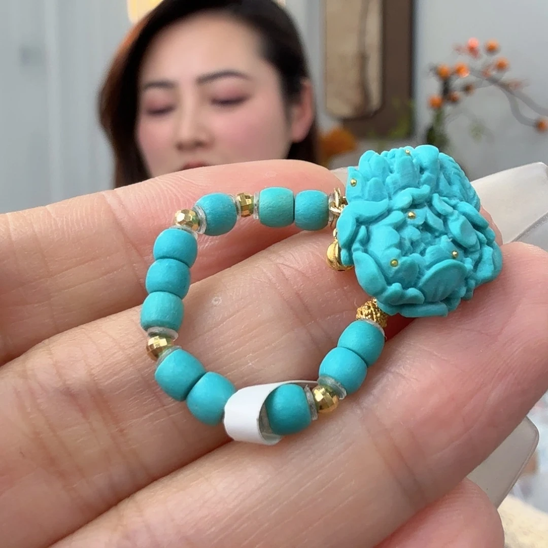 绿松石18K金镶嵌珠宝奇石