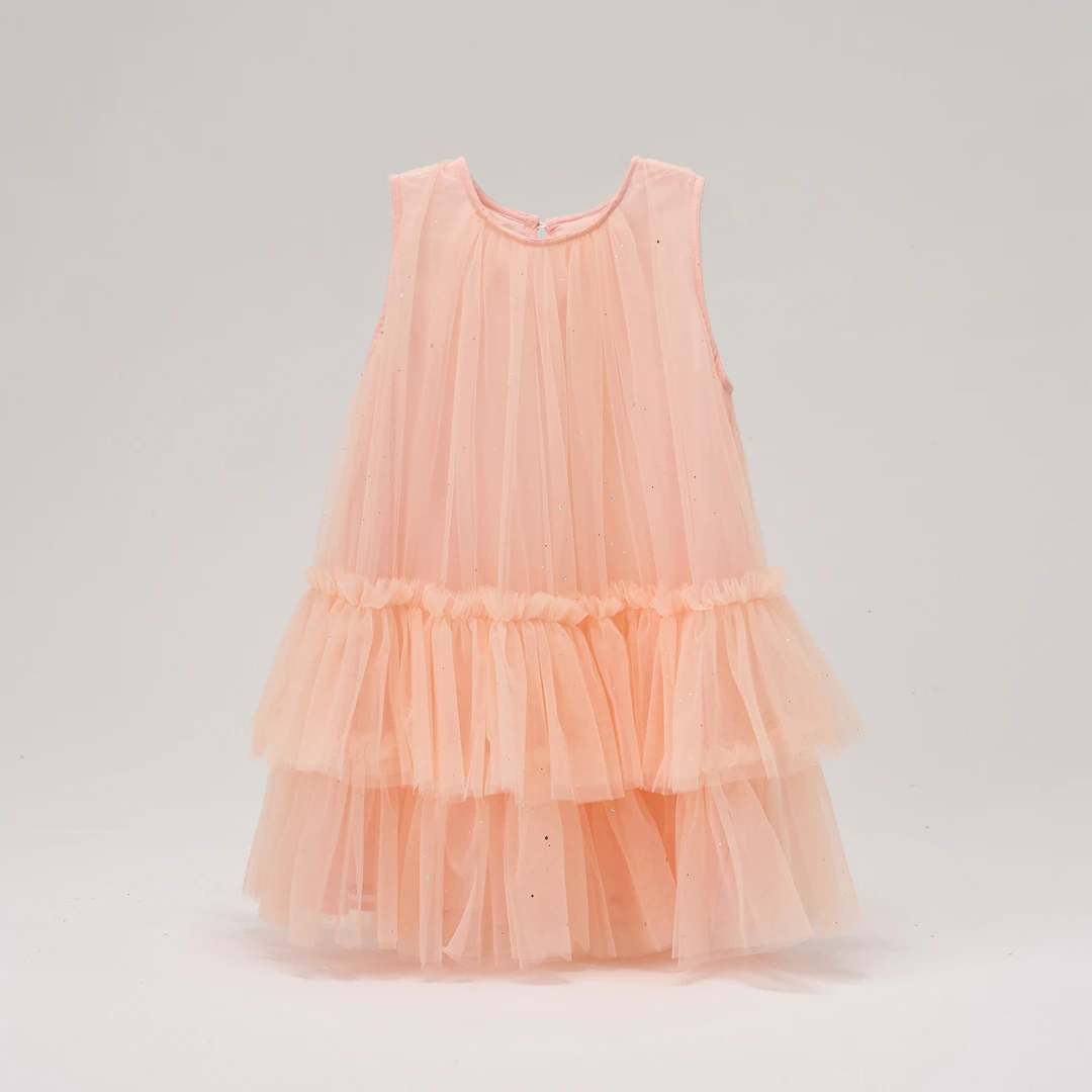 6221女童夏季甜美网纱吊带连衣裙中大童公主蓬蓬裙KJM8008