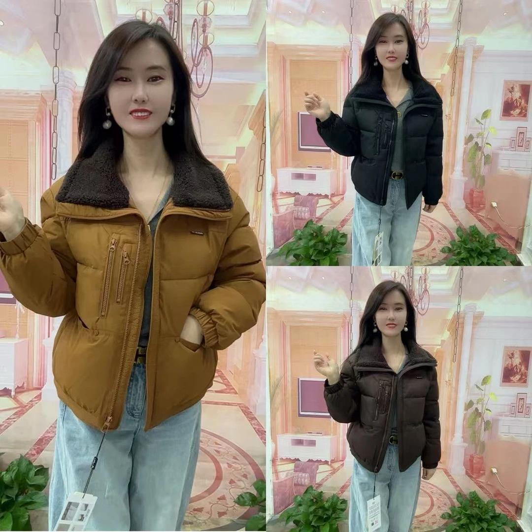 B29新款高品质云绒贴钻外套（衣长57左右）