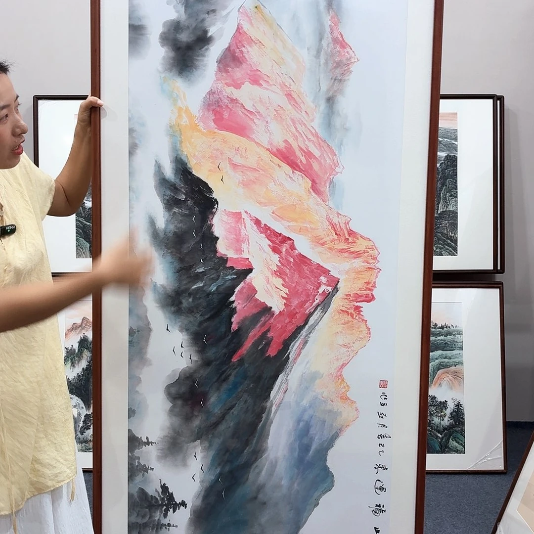 国画手绘作品210×80尺寸
