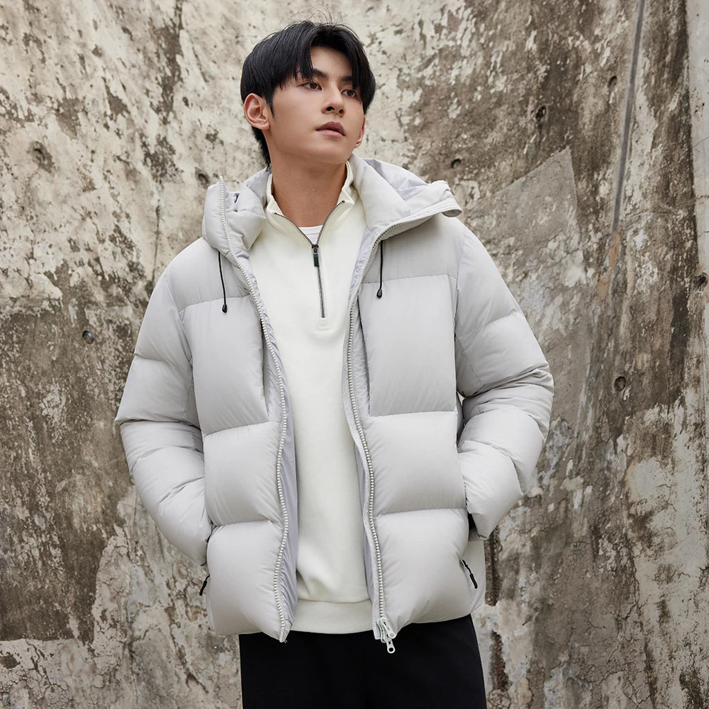雪羽迪保暖连帽面包时尚羽绒服男款爆款2025新款正品95鸭绒羽绒服