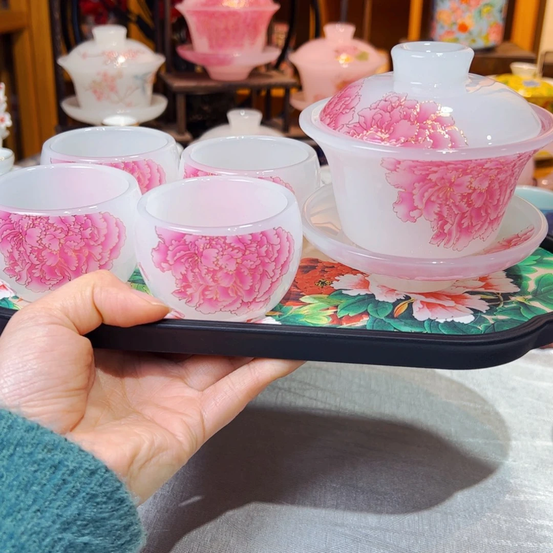 高货羊脂玉瓷陶瓷茶具