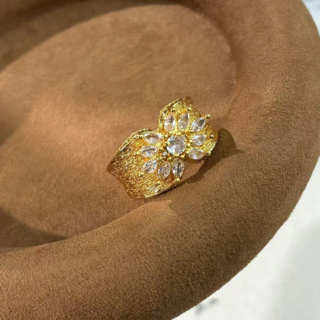 铜合金锆石戒指  远远（YY1081）镀K金开口金色7码以下慎拍