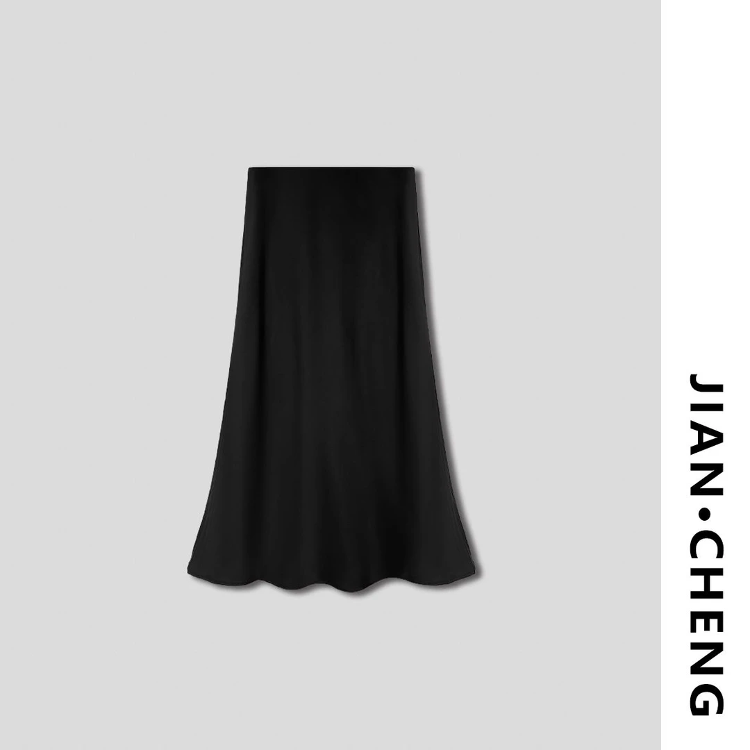 【简柽】醋酸缎面鱼尾半裙D506-2632