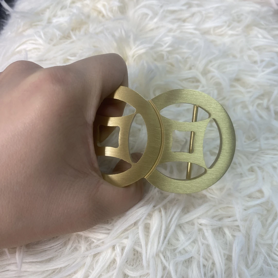 金钱款平滑扣4.0扣头黄铜皮带扣头