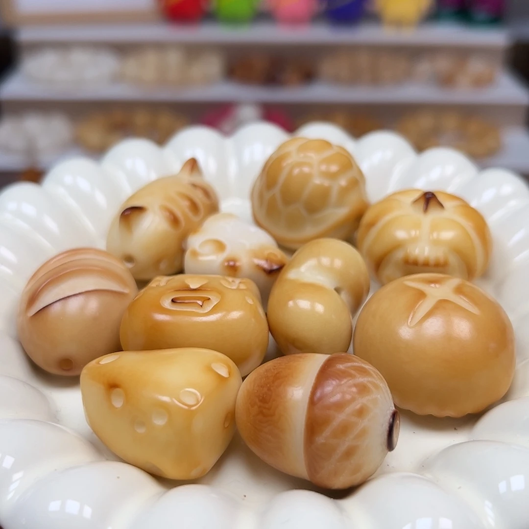 手串菩提根/象牙果瑕疵炭烧混10有裂1号