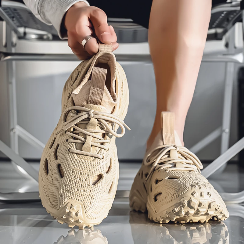 洞洞鞋男款2025新款夏季踩屎感防滑大头沙滩凉鞋外穿运动包头拖鞋