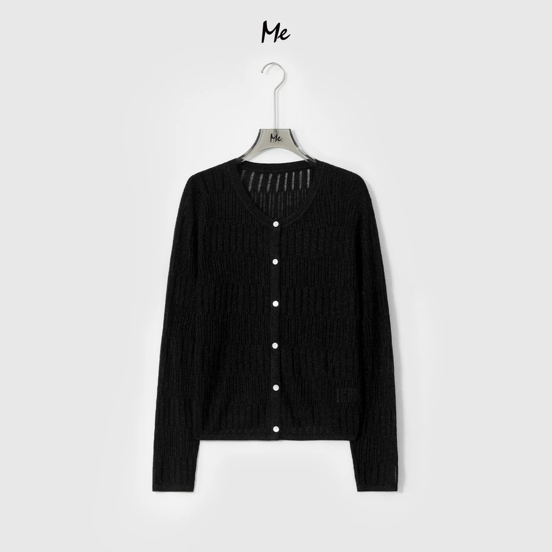 ME【罗尼亚】绵羊毛混纺高知坑条移针透气显瘦百搭时尚毛衣MESA0114