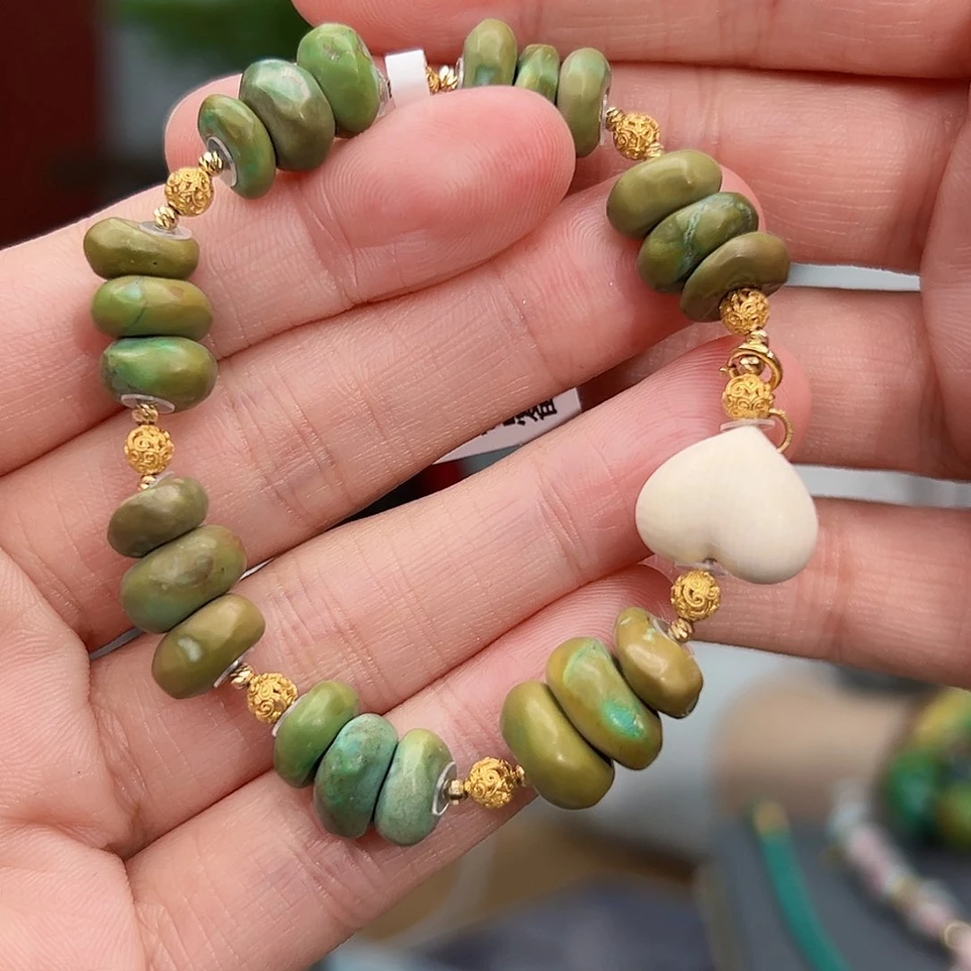 绿松石珠宝奇石18K金镶嵌