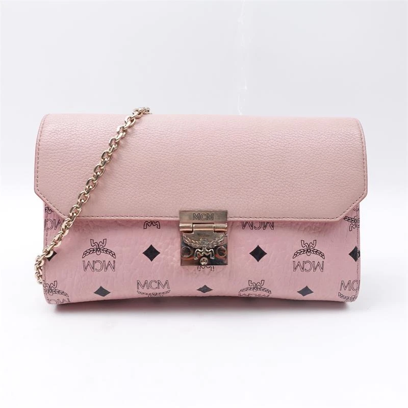 95新 MCM 链条包中号樱花粉/LZ00134