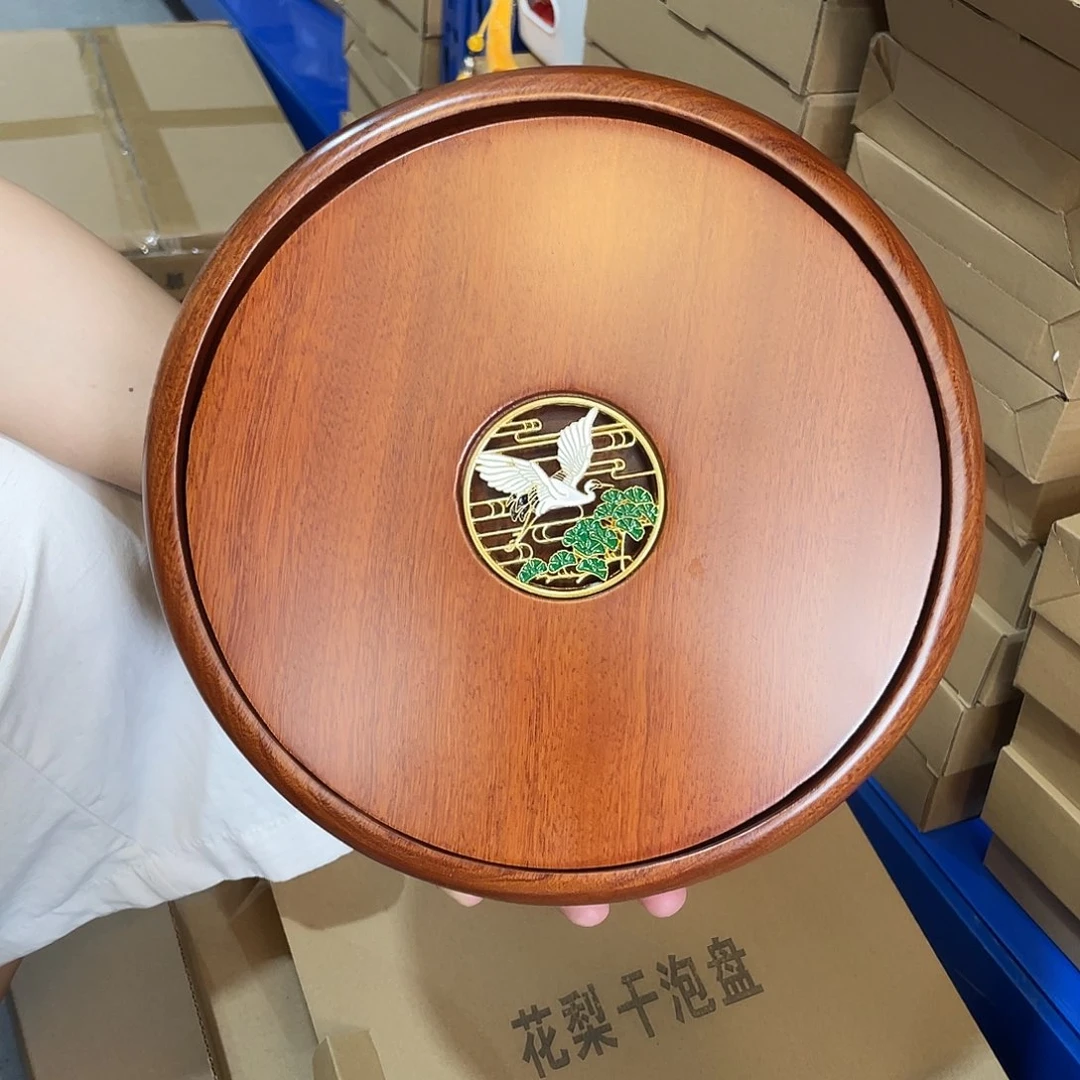 仙鹤花梨木圆盘24直径