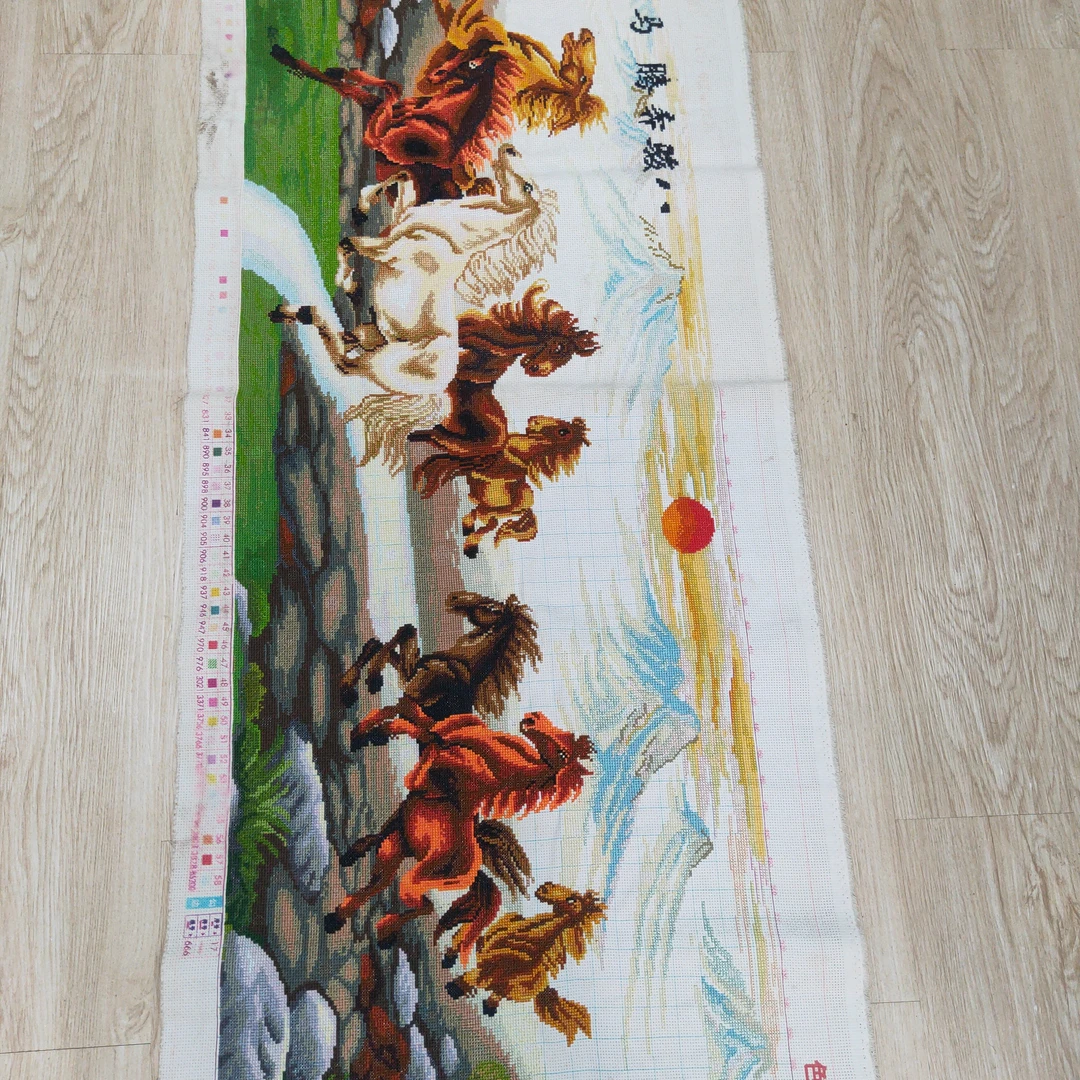 马到成功十字绣成品